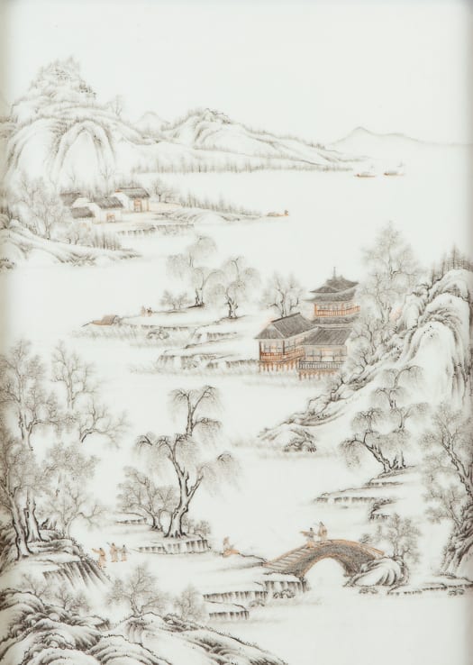 Lot 260: Chinese Late Qing or Republic Porcelain Plaque