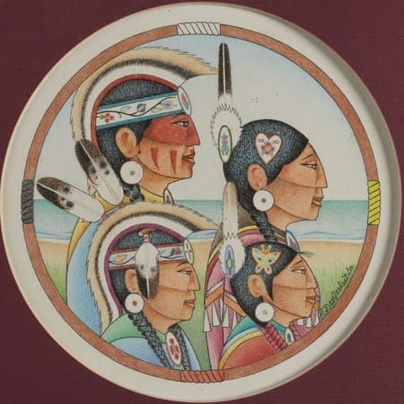 Lot 018: Patrick DesJarlait Sr Watercolor on Paper