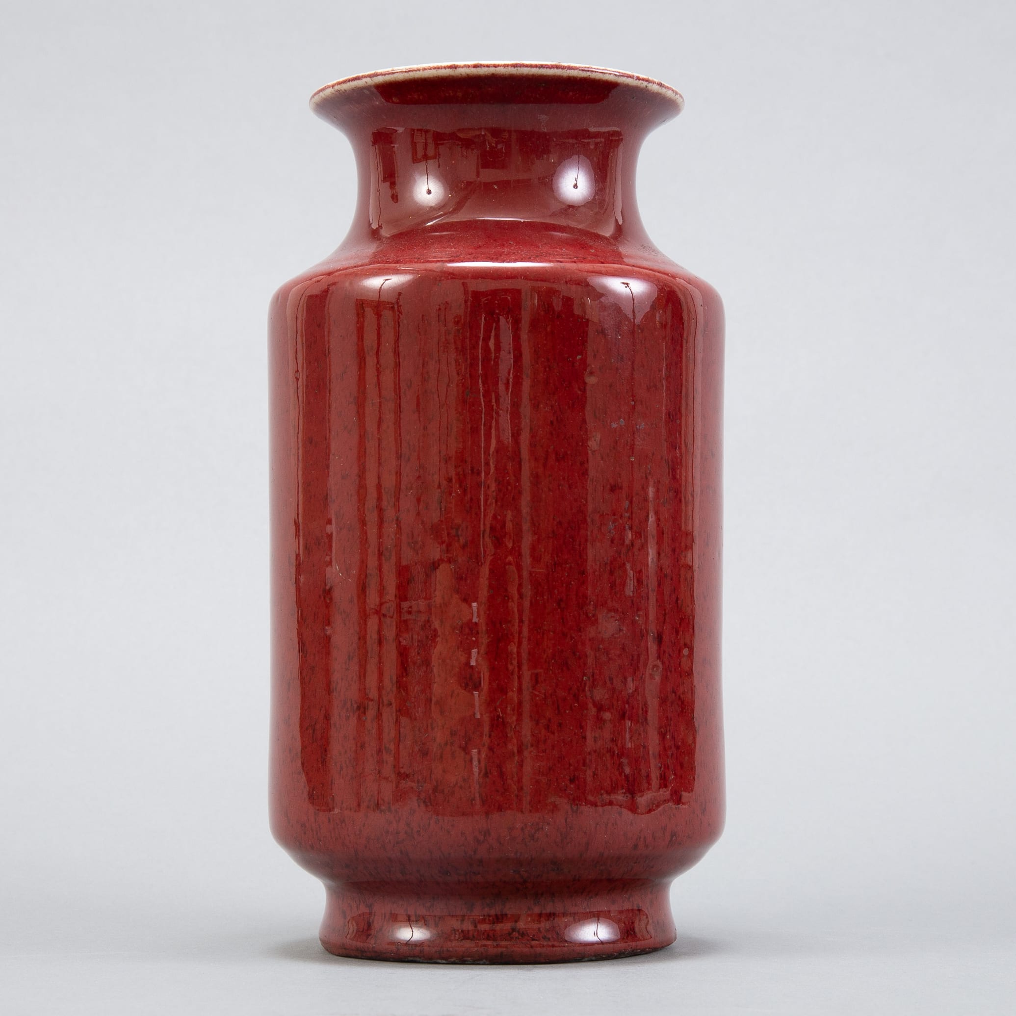 Lot 227: Chinese Oxblood  Vase w/ 6 Character Mark