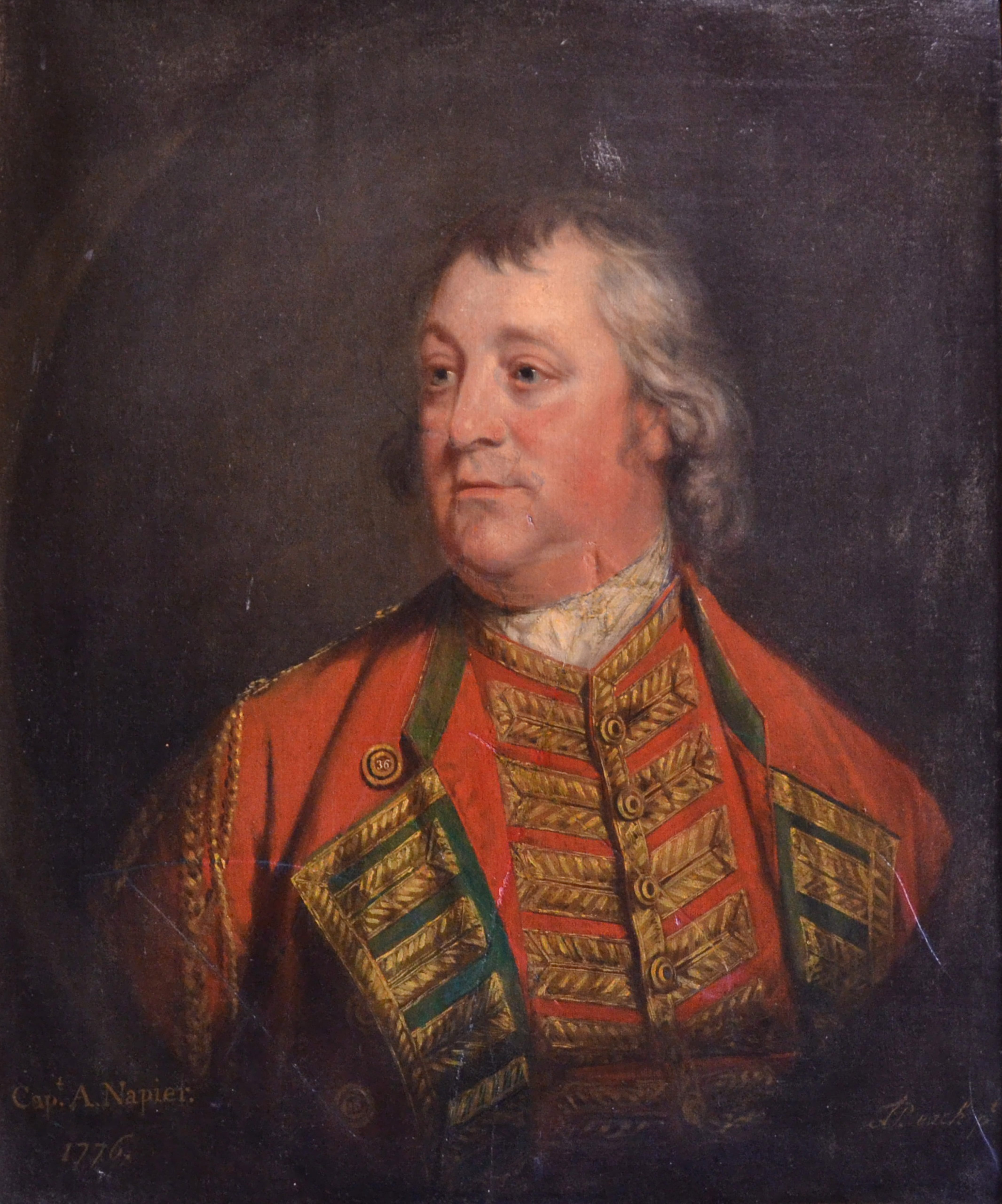 Lot 039: Thomas Beach Portrait of Cap. A. Napier Oil on Canvas