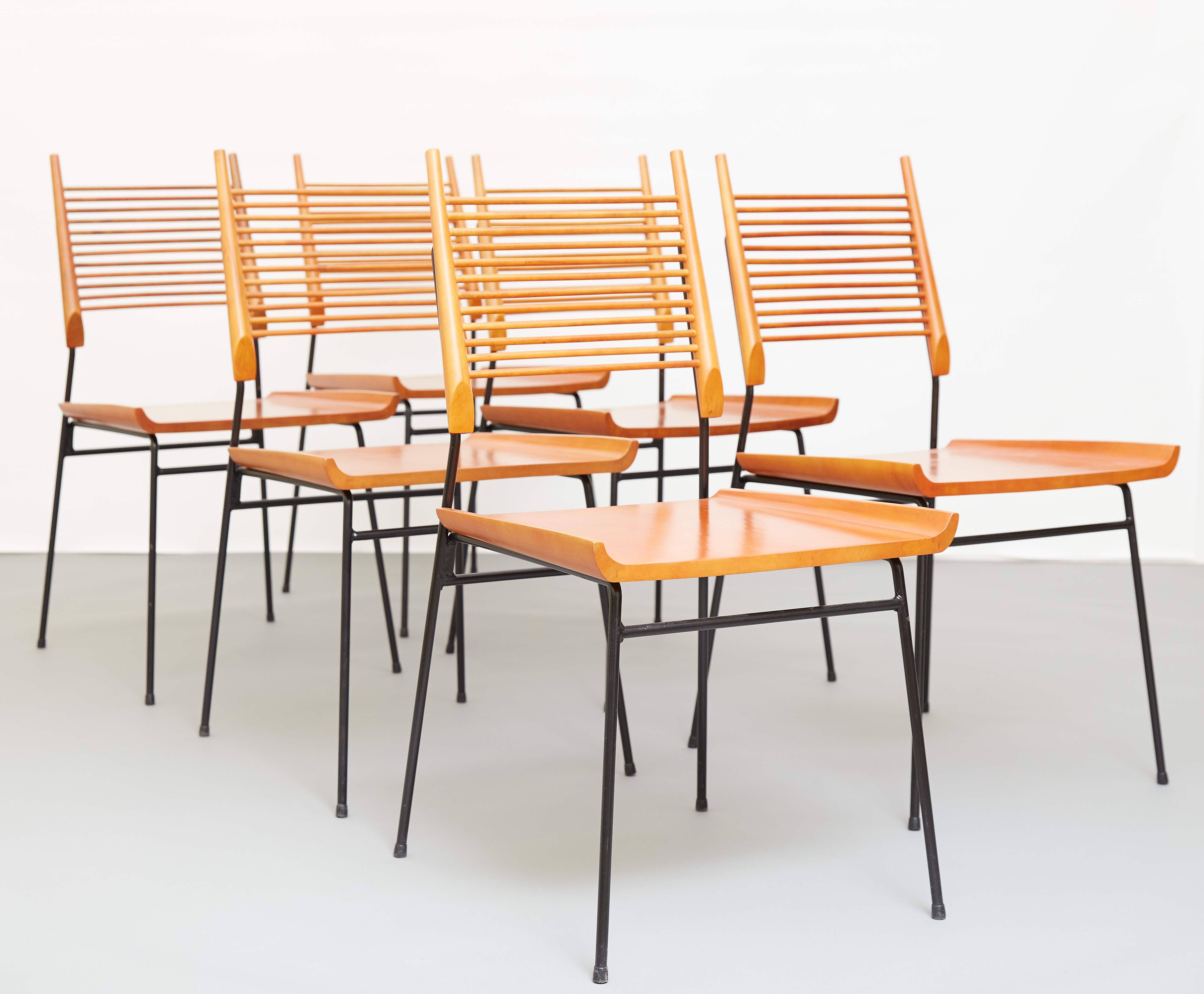 Lot 074: Set of 6 Paul McCobb Planner Group Dining Chairs