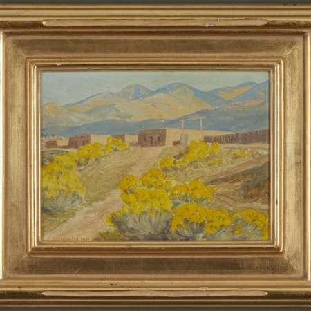 Lot 009: Sheldon Parsons Santa Fe Foothills Oil on Masonite