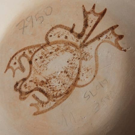 Lot 034: 2 Joy Navasie Frog Woman Pottery Vase Bowl