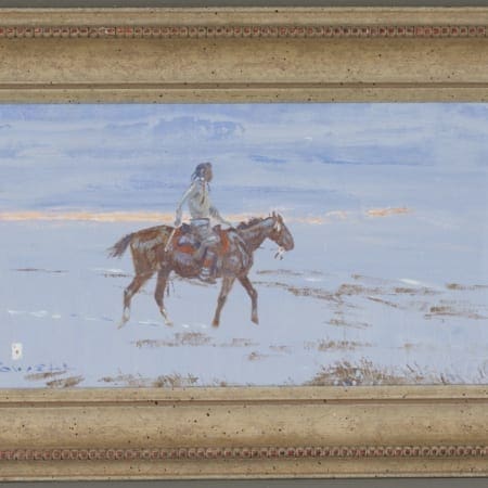 Lot 012: Ace Powell Indian Rider Oil on Canvas