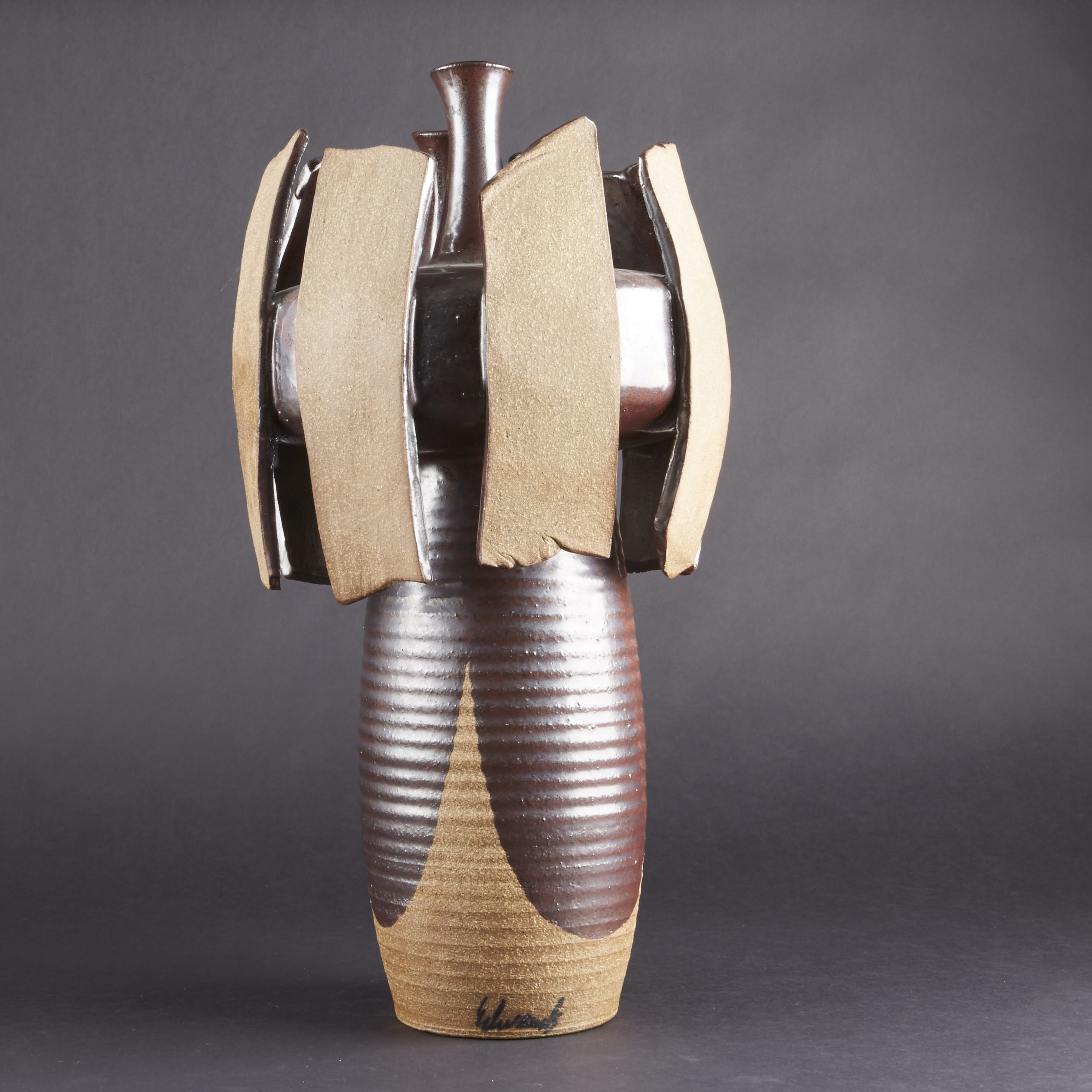 Lot 148: Joel Edwards Triple-Mouthed Vase