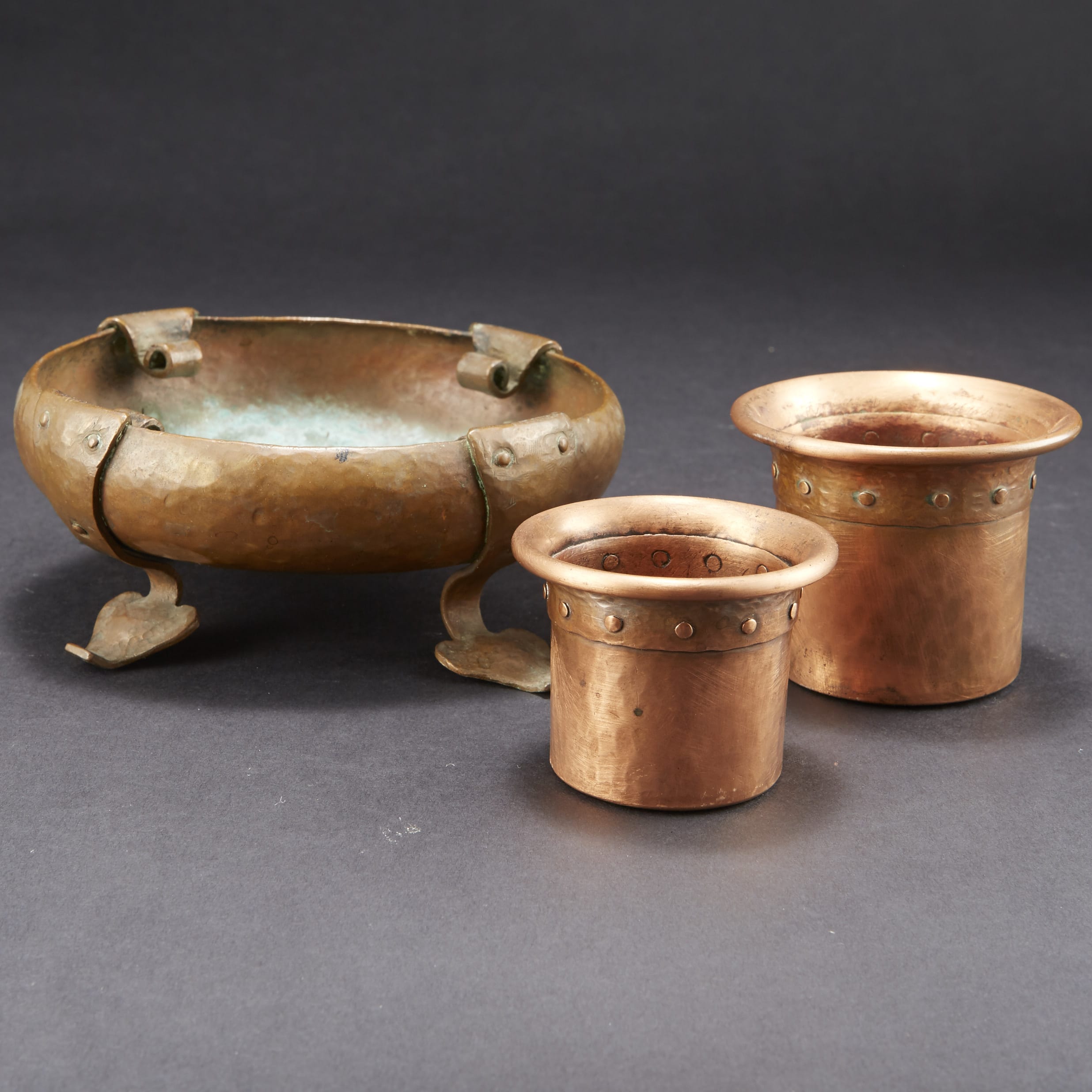 Lot 158: Group of Arts and Crafts Onondaga Copper Pieces