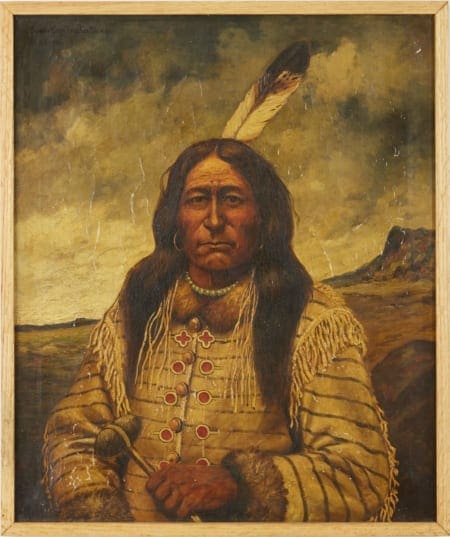 Lot 008: H.H. Cross Long Feather Oil on Canvas