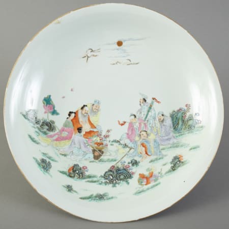 Lot 240: Chinese Famille Rose Porcelain Charger Immortals Fine Asian Art - April 26 2019 Asian Art