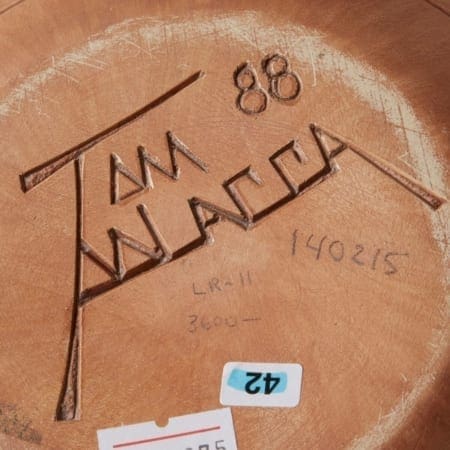 Lot 012: Tom Polacca Carved Pottery Turqoise