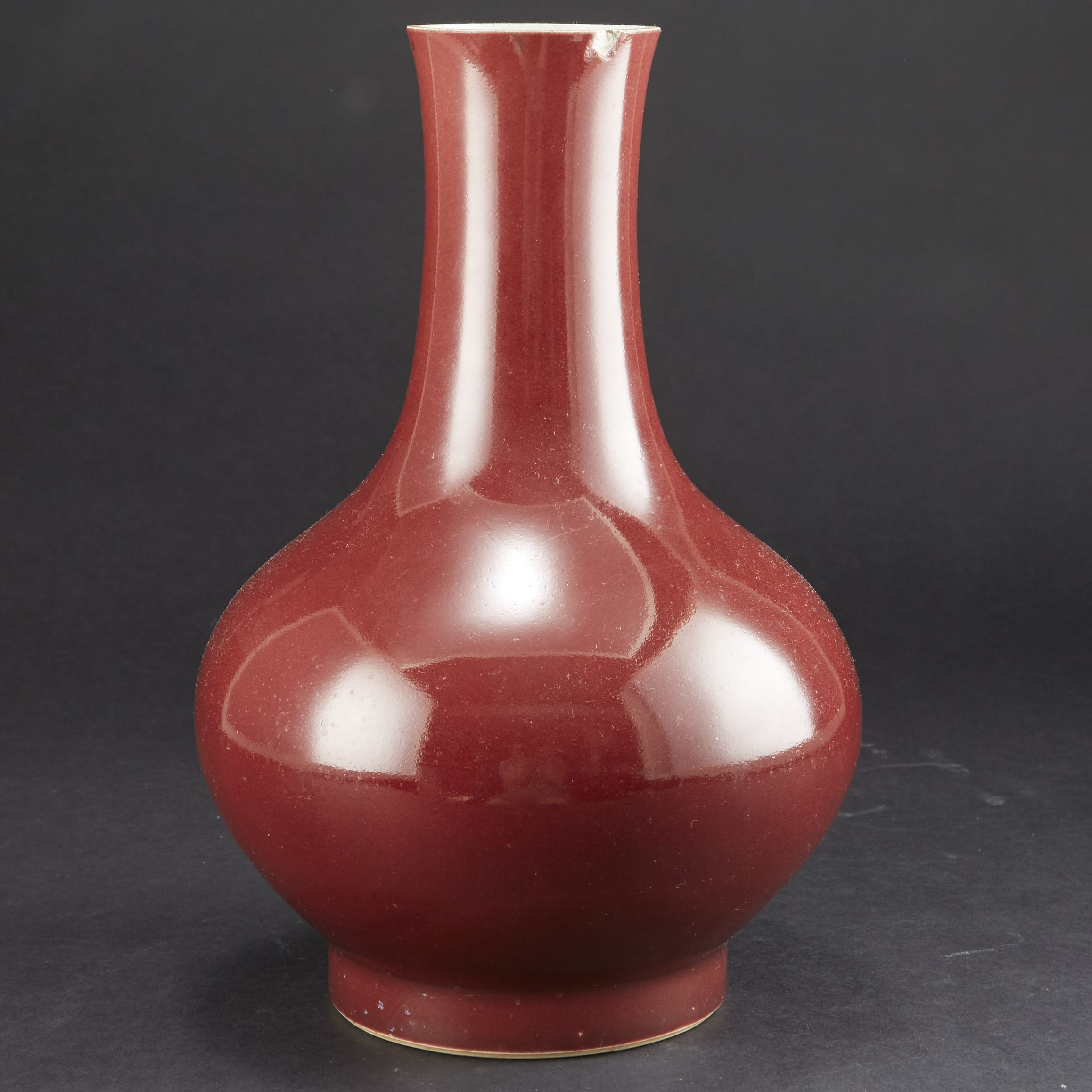 Lot 226: 19th c. Chinese Oxblood Porcelain vase