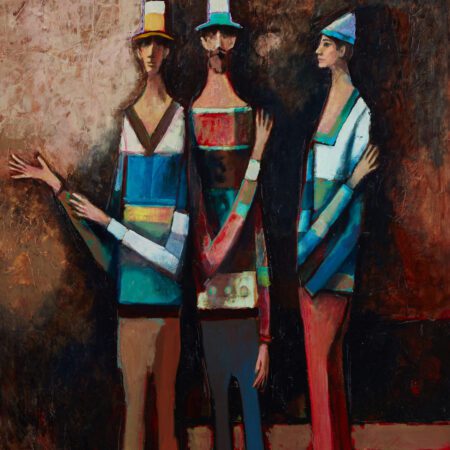 David Adickes Oil on Board
