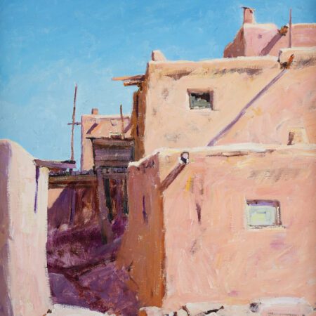 Walt Gonske "Taos Pueblo" Oil on Canvas
