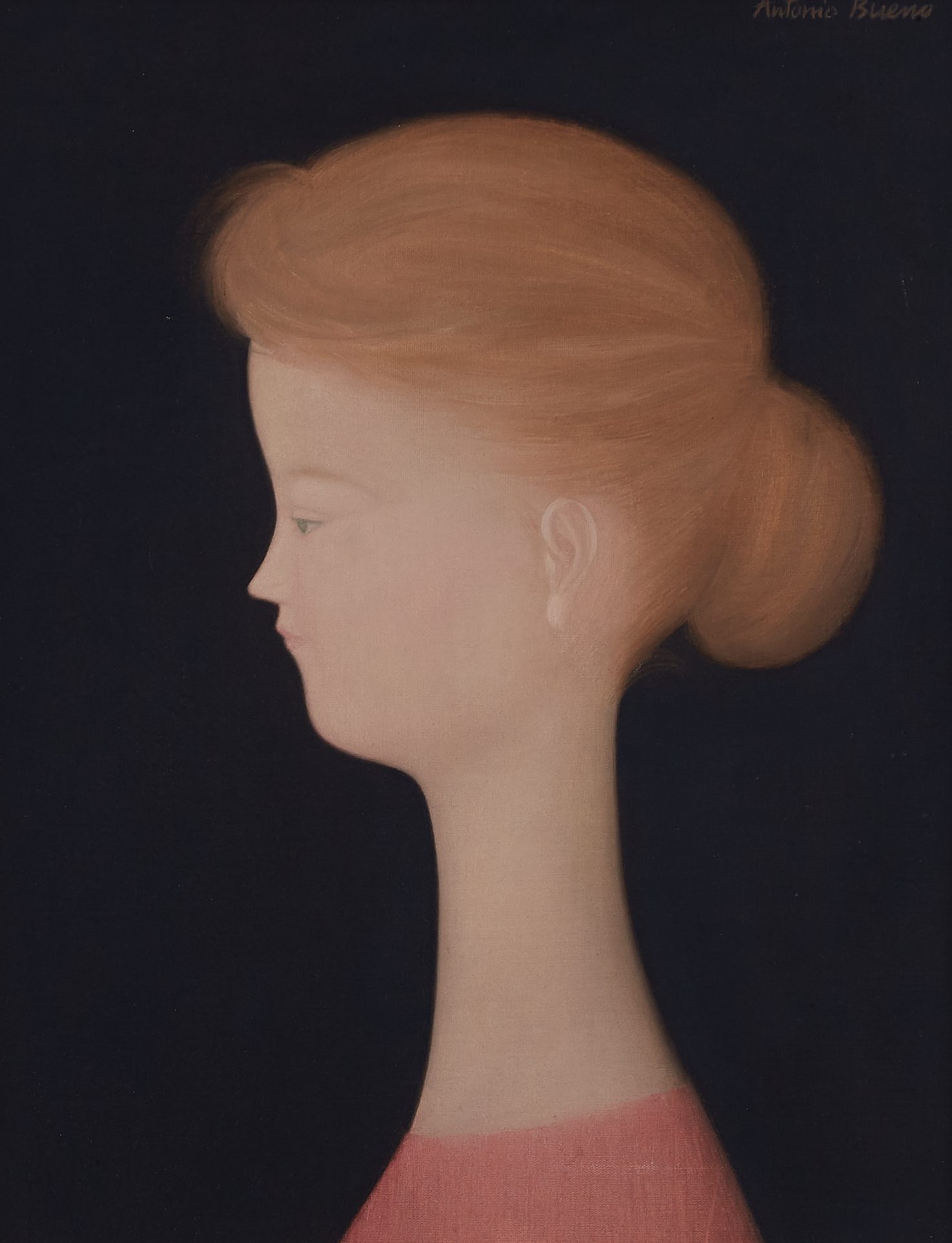 Lot 101: Antonio Bueno Portrait of a Girl Oil on Canvas