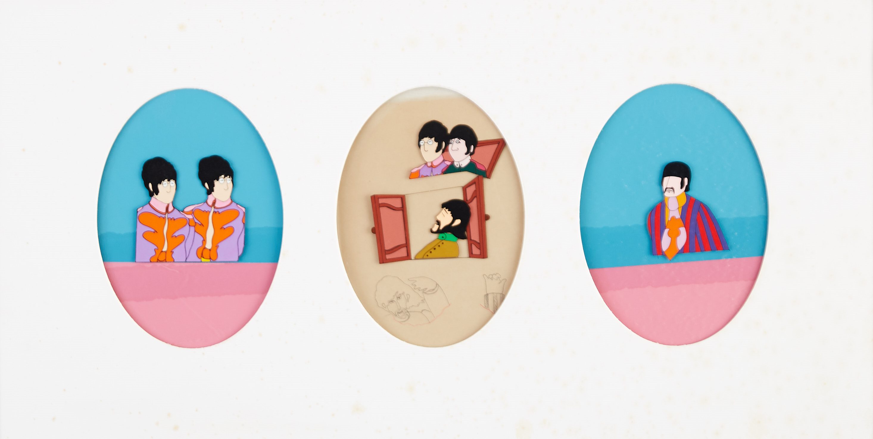 Lot 254: Group of 4 Beatles Yellow Submarine Cels