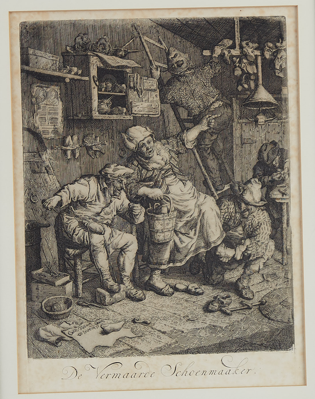 Lot 116: Cornelis Dusart "De Vermaarde Schoenmaker" Etching