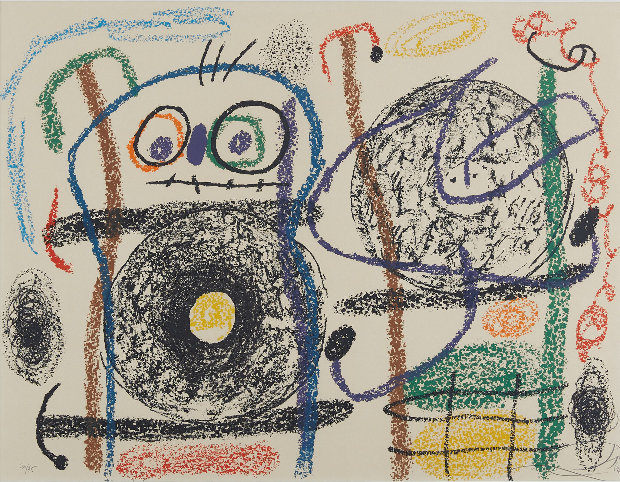 le_pho_banner 2 Joan Miro Album 21 Plate 15 Color Lithograph M.1140