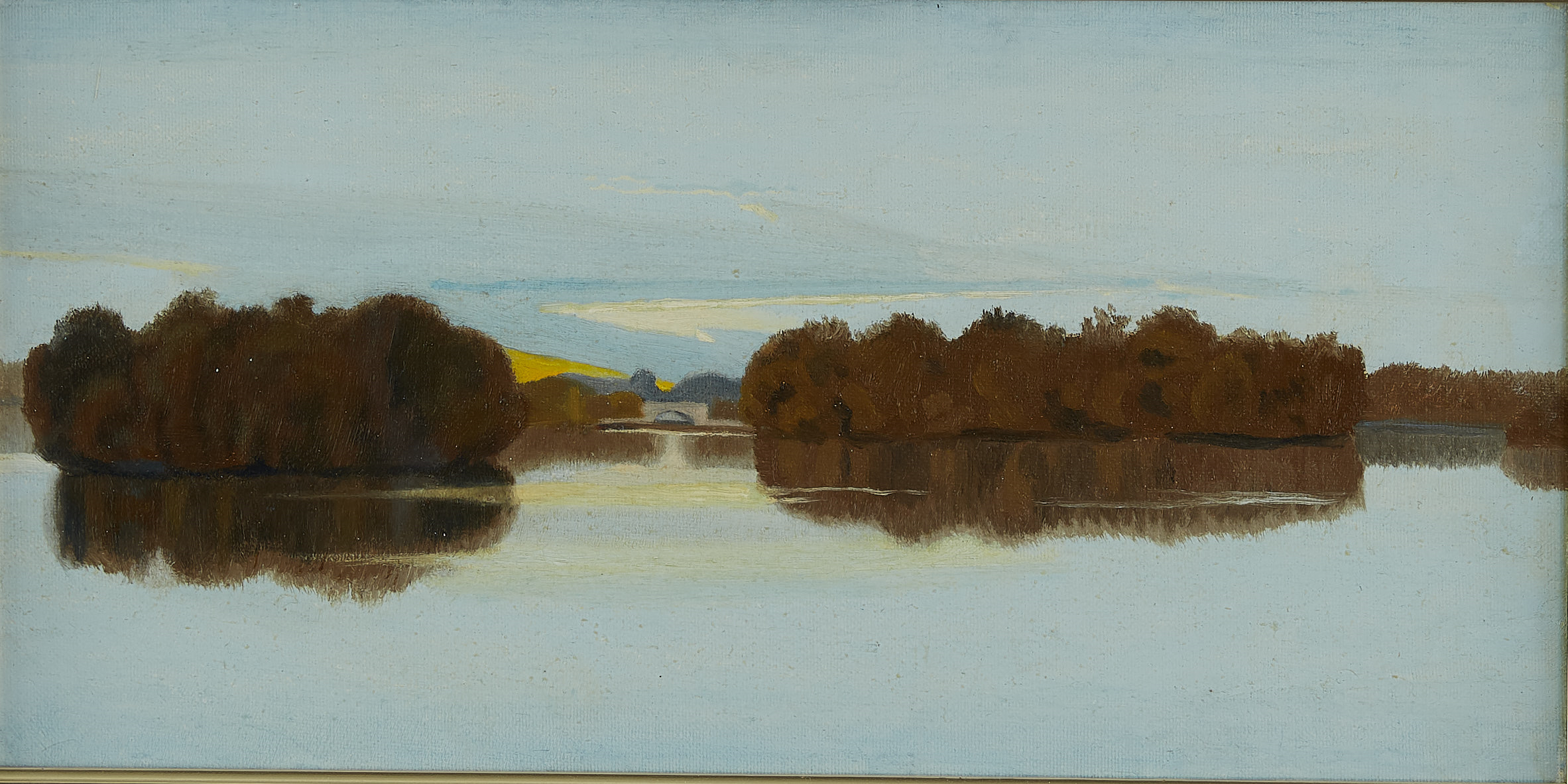 Lot 086: James Childs "Lake of the Isles" Oil Painting