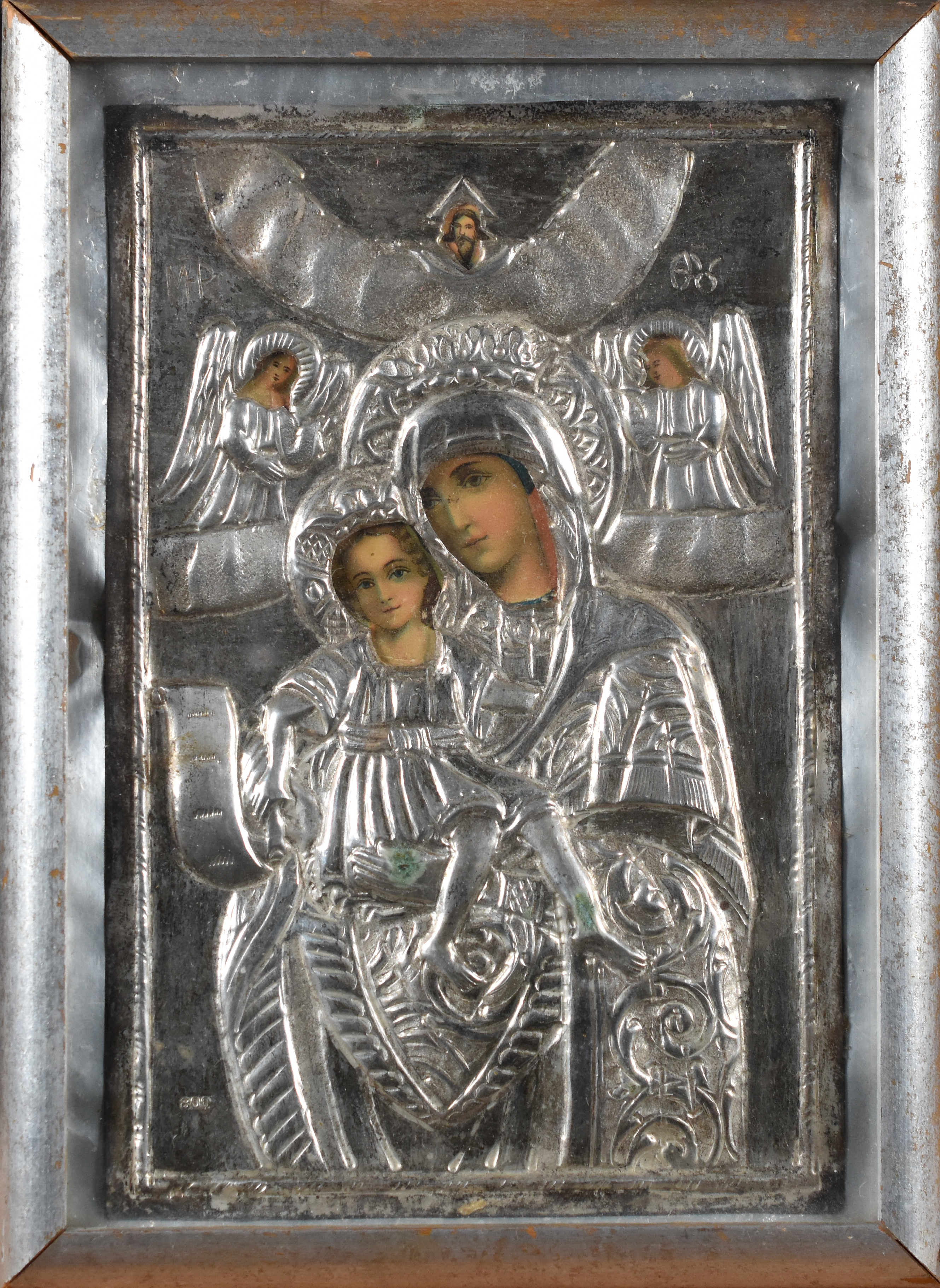Lot 178: Small Russian Icon w/ 800 Silver