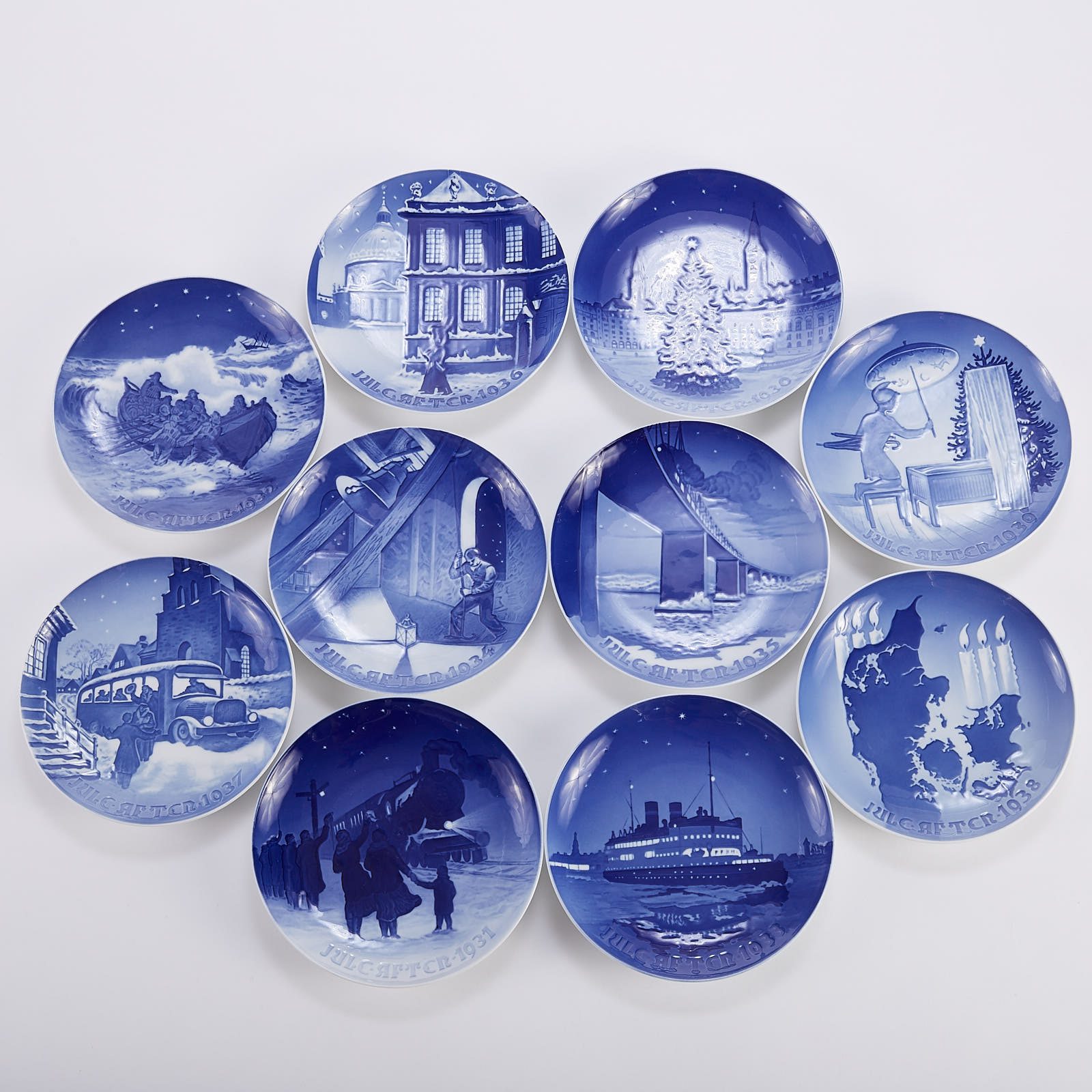 Lot 244: Bing and Grondahl Christmas Plates 1930s
