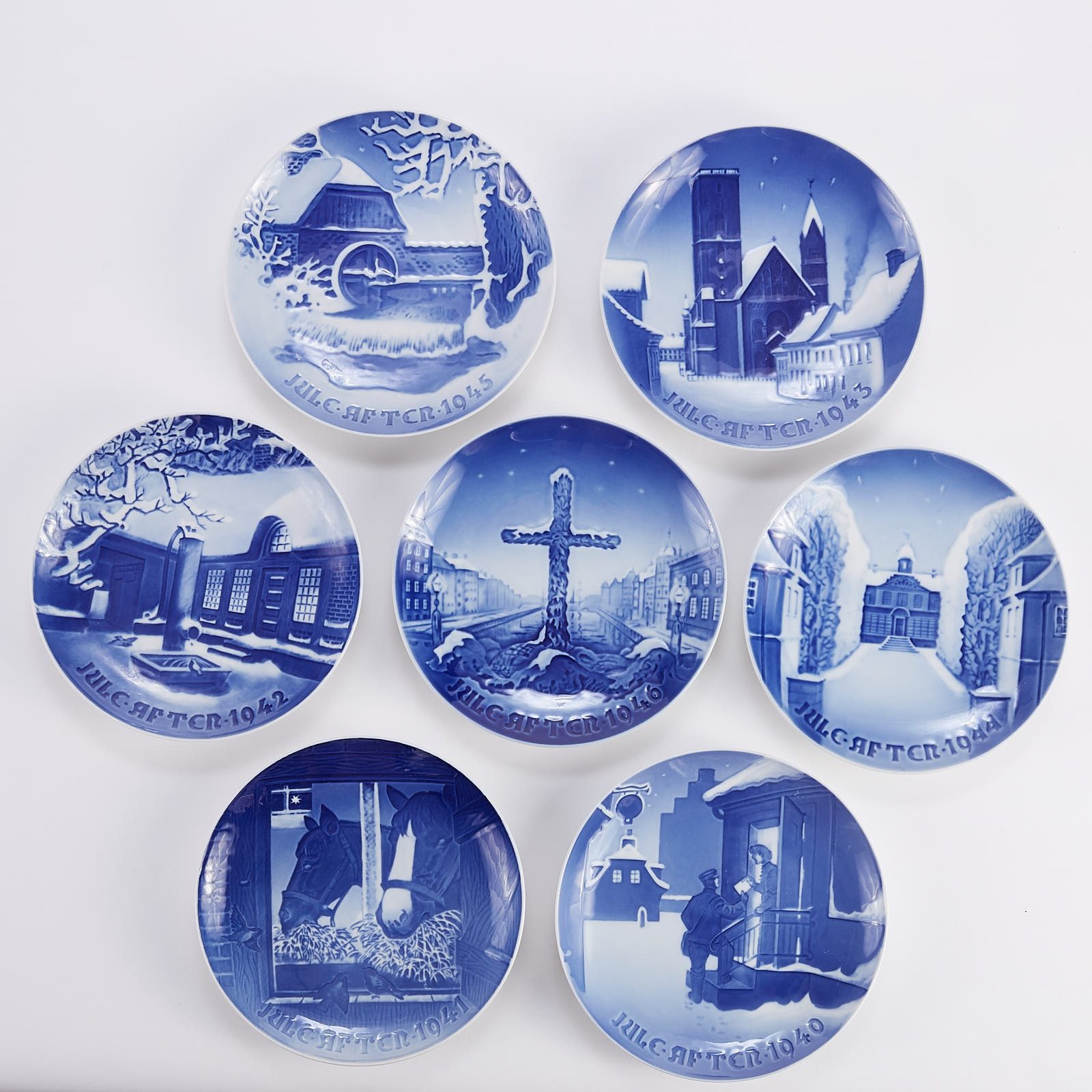 Lot 245: Bing and Grondahl Christmas Plates 1940s