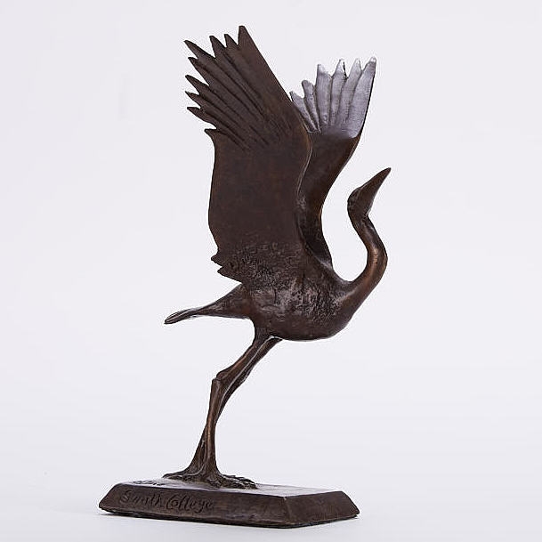 Lot 044: Elliot Offner Crane Bronze Sculpture