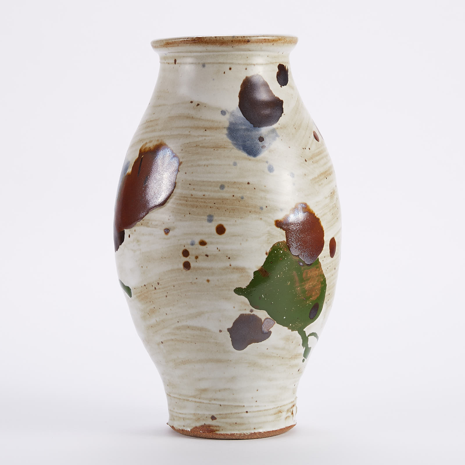 Lot 011: Warren MacKenzie Studio Pottery Clown Pot Vase Marked