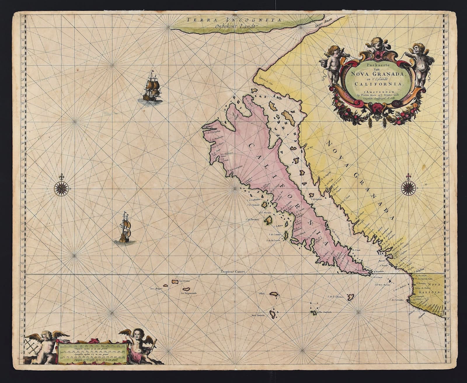 Pieter Goos Map of California Pieter Goos Map of California as an island, 1666