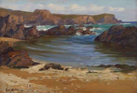 Nicholas Brewer “On the Beach” Oil on Board An Artist's Journey: Important Paintings by Nicholas Brewer