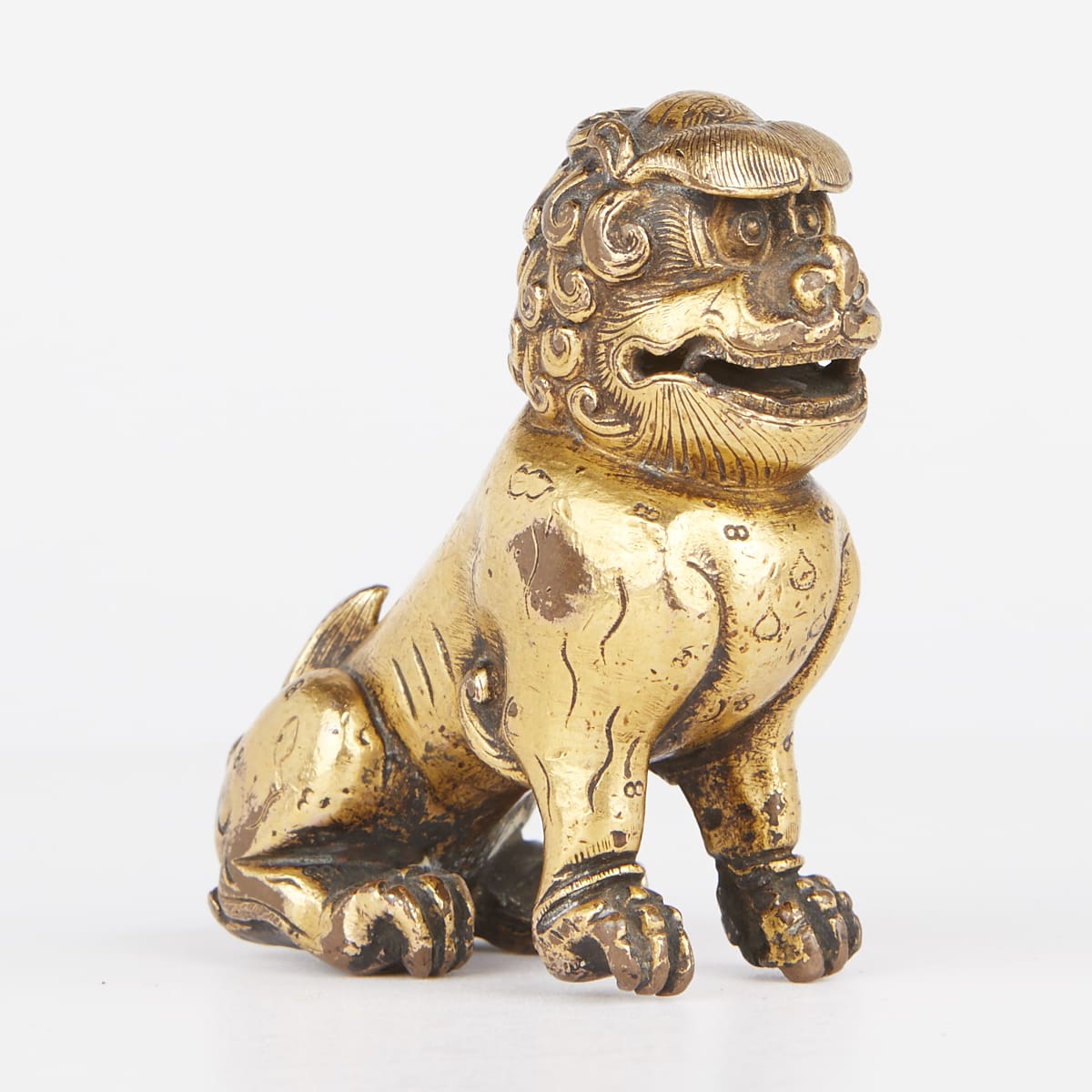 Chinese Gilt Bronze Foo Dog Chinese Gilt Bronze Foo Dog
