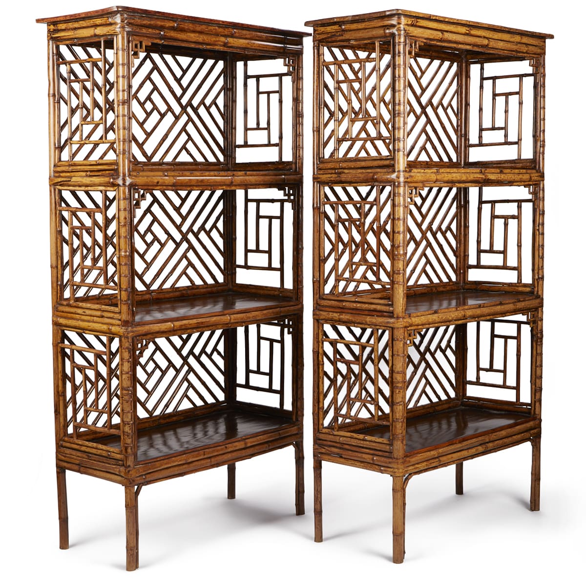 Chinese spotted bamboo shelves