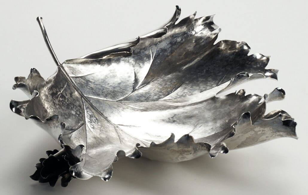 Buccellati Sterling silver Vine leaf fruit bowl. 