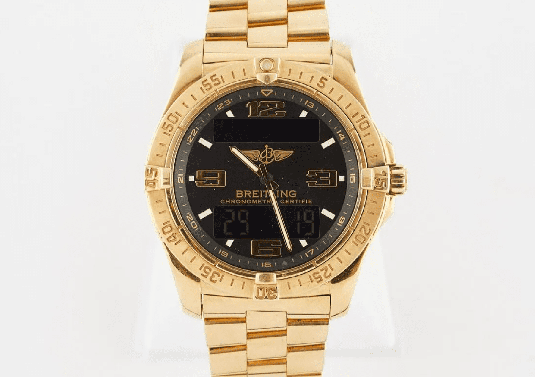 Limited edition 18K gold Breitling Aerospace watch; request a watch appraisal