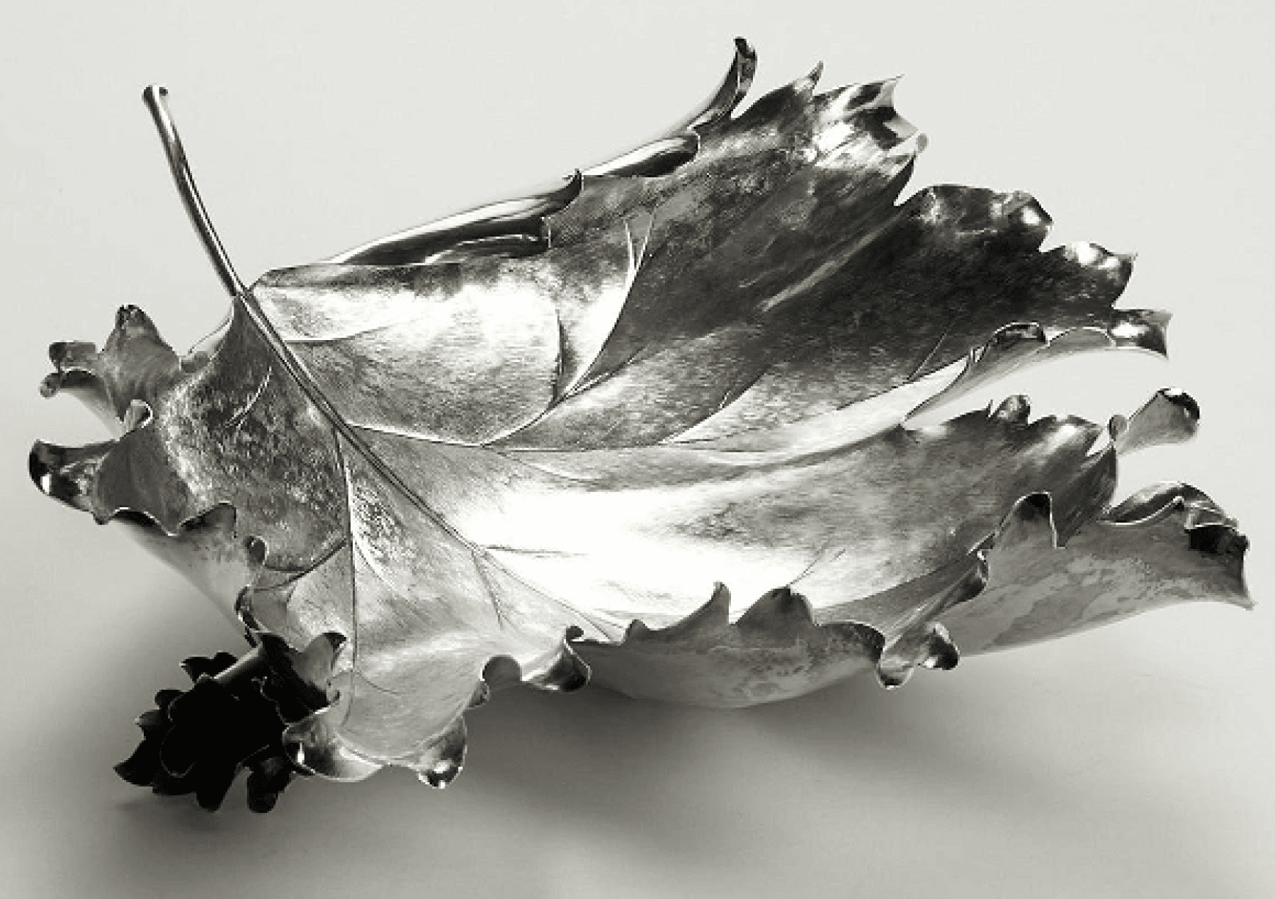 Buccellati sterling silver 'Vine' leaf fruit bowl