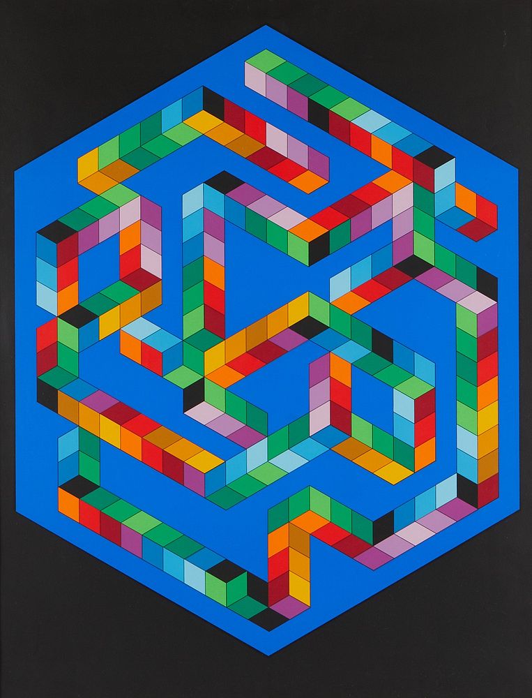 le_pho_banner 2 Victor Vasarely "Babel III" Op-art Screenprint