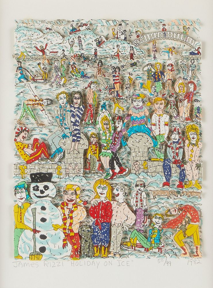 le_pho_banner 2 James Rizzi "Holiday on Ice" Mixed Media Collage