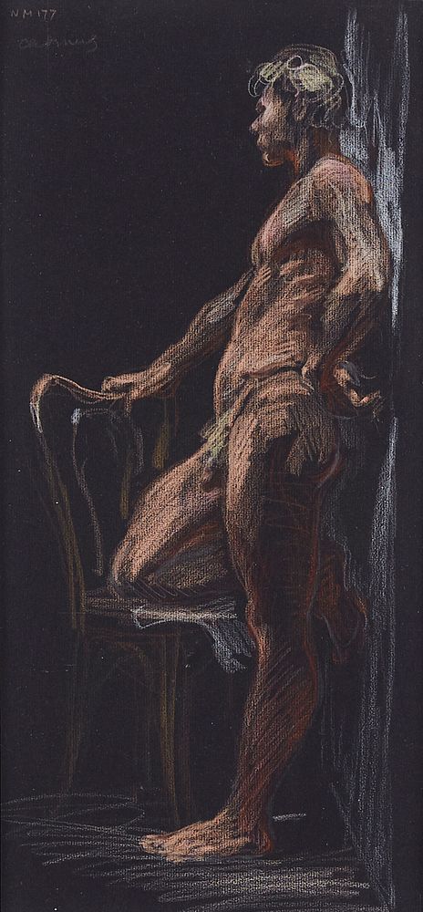 le_pho_banner 2 Paul Cadmus Male Nude by Night Light NM177 Crayon on Paper