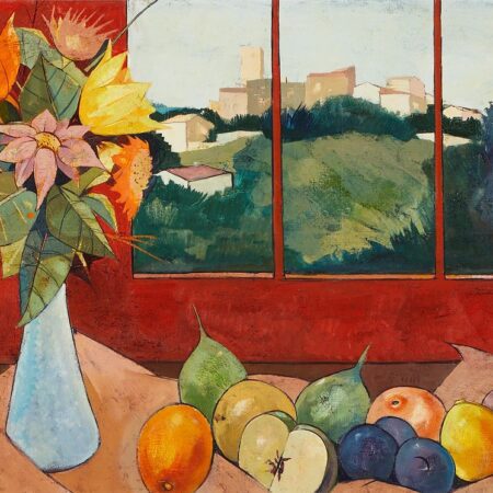 Charles Levier "Devant un Village" Oil Painting