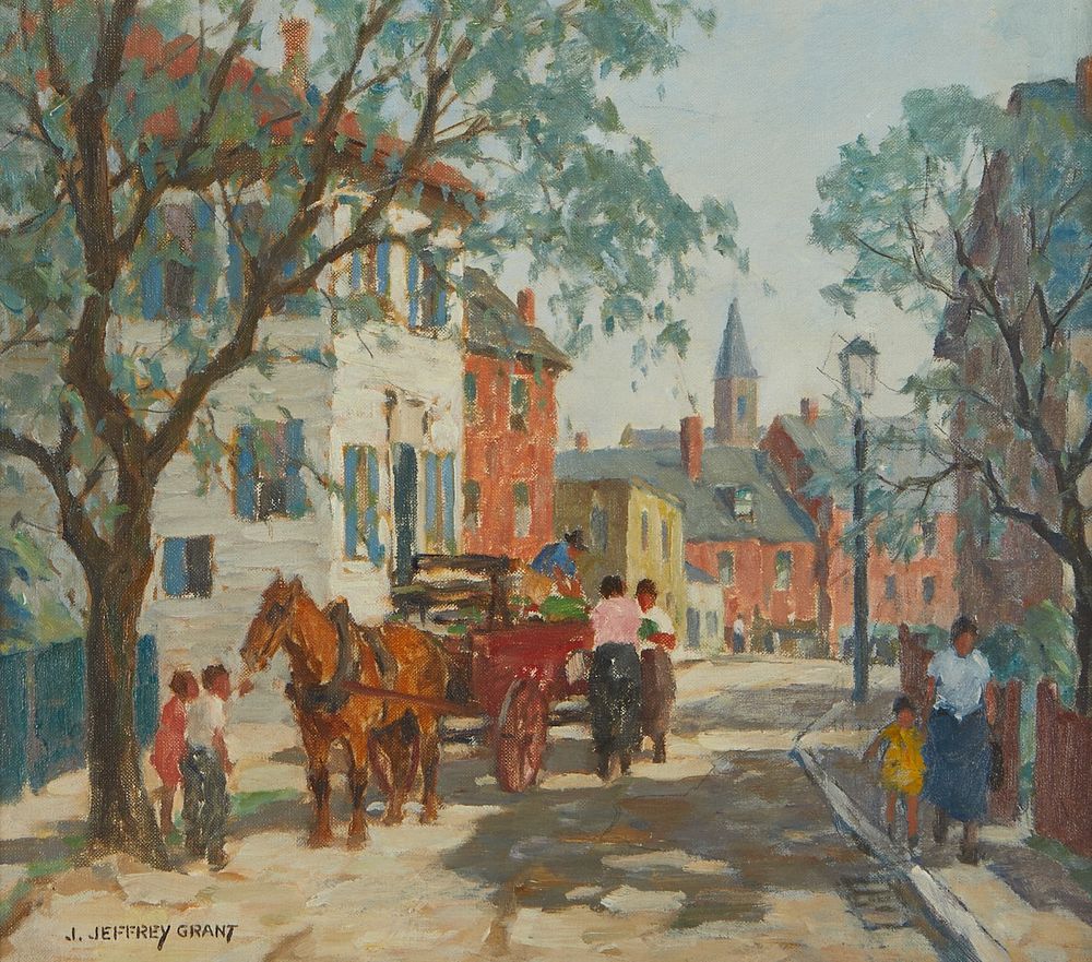 le_pho_banner 2 Jeffrey Grant Oil on Board Village Scene