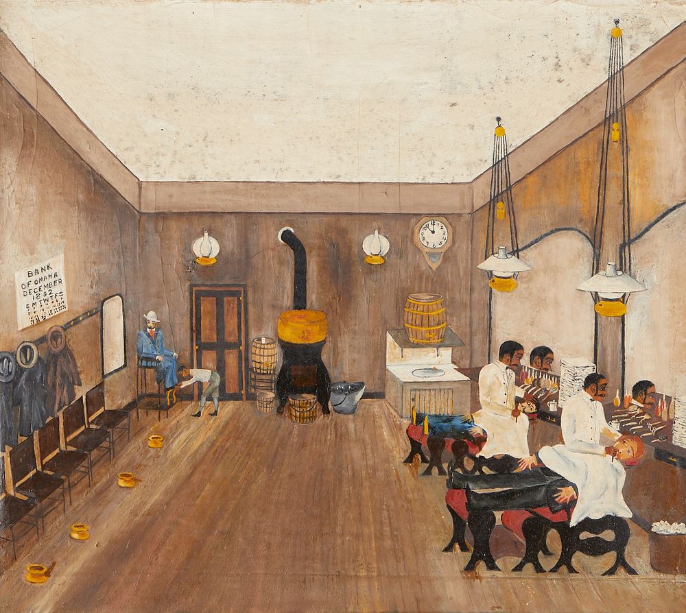le_pho_banner 2 Folk Painting of a Barbershop 1892