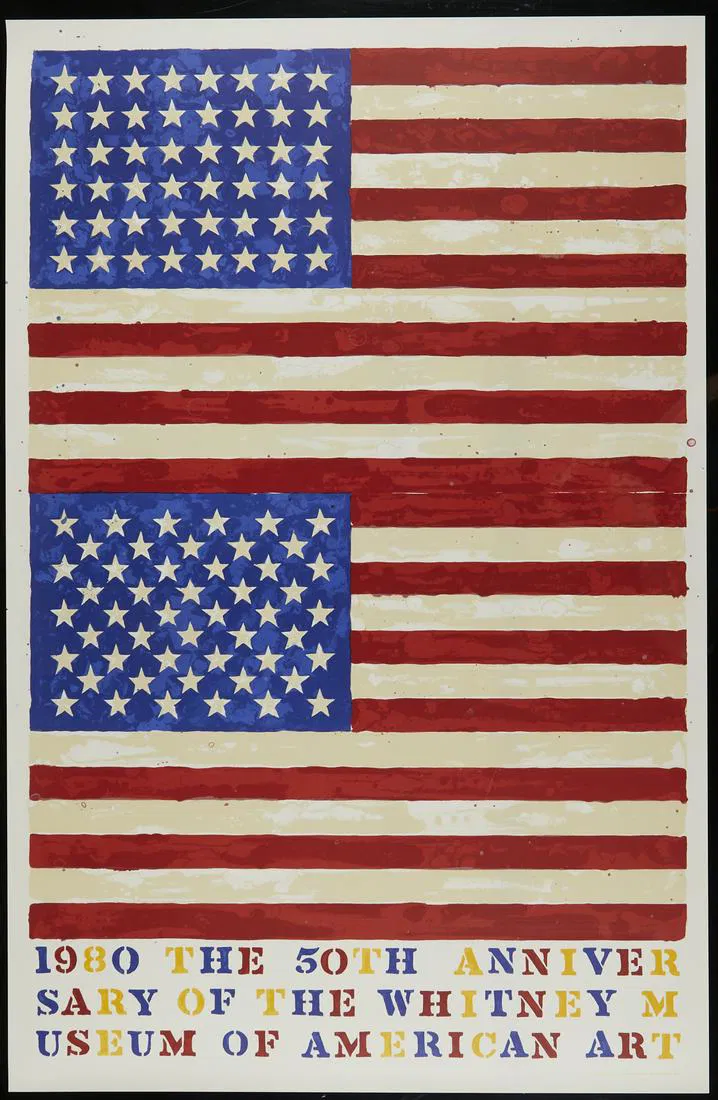le_pho_banner 2 Jasper Johns "Two Flags (Whitney)" Lithograph