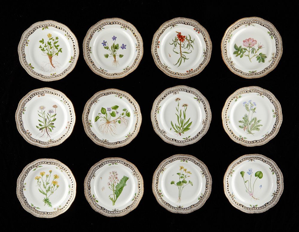 le_pho_banner 2 Set of 12 Flora Danica Luncheon Plates