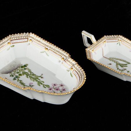 Pair of Royal Copenhagen Flora Danica Relish Dishes