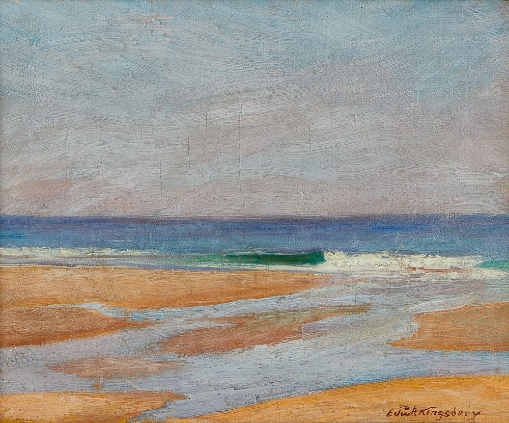 le_pho_banner 2 E. Kingsbury Oil on Board "The Sandbar in Ogunquit"