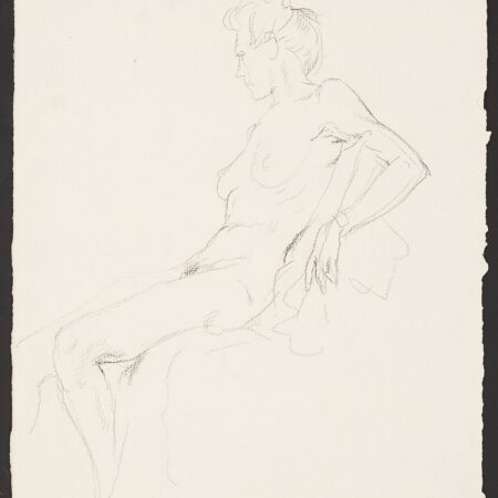 Paul Cadmus Reclining Female Nude Crayon on Paper