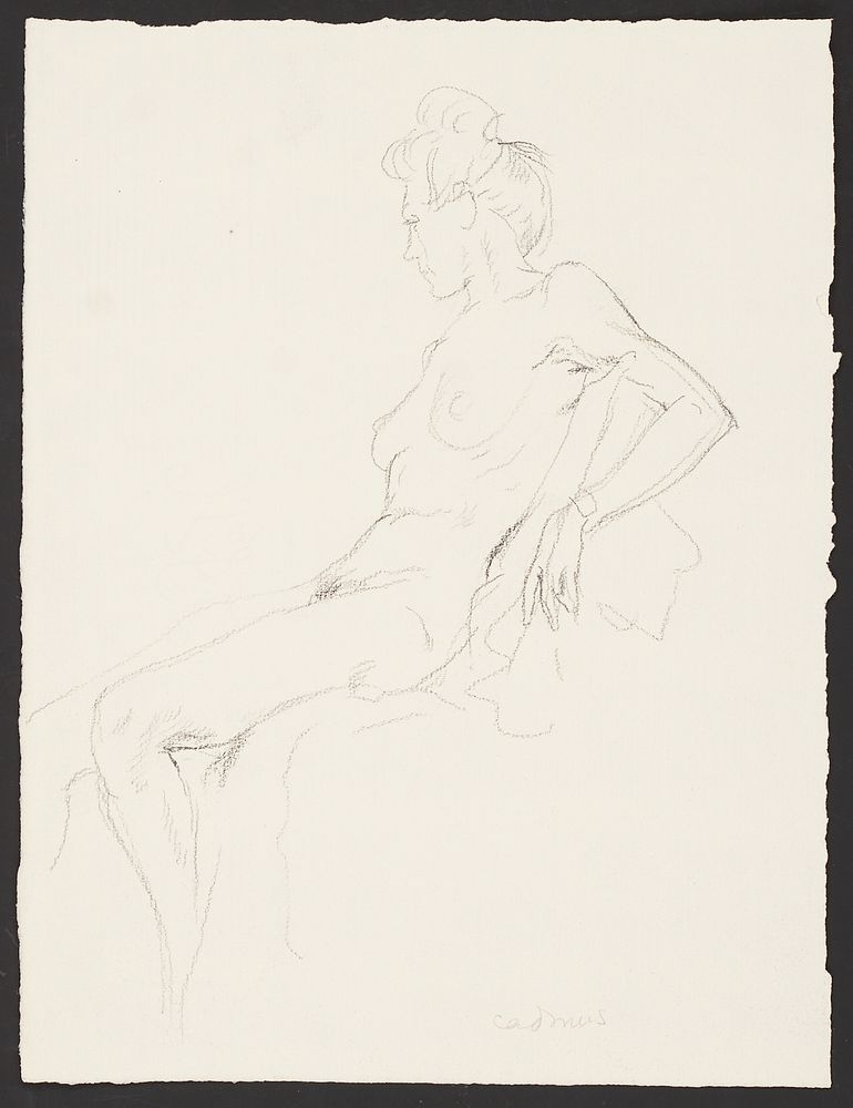 le_pho_banner 2 Paul Cadmus Reclining Female Nude Crayon on Paper