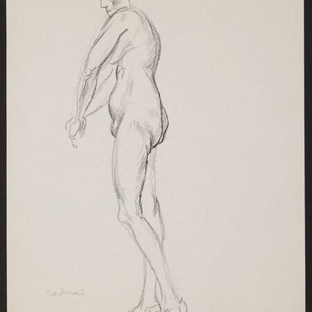 Paul Cadmus Standing Female Nude Crayon on Paper