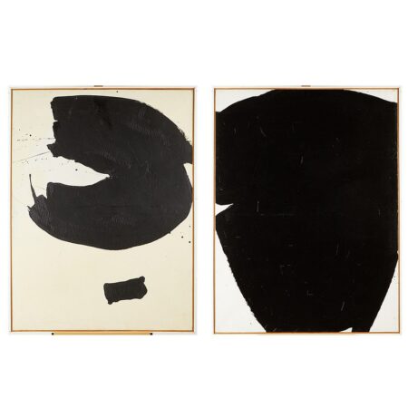 Ernest Trova "Roha Issa" Diptych Oil on Canvas