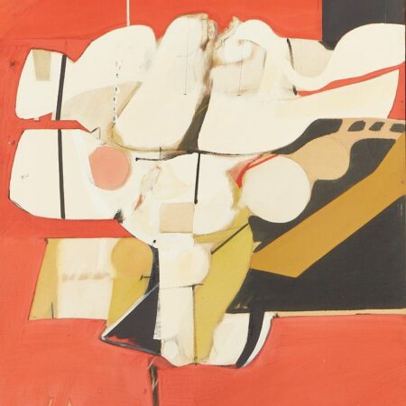 Ernest Trova "Figure Study" Liquitex on Canvas