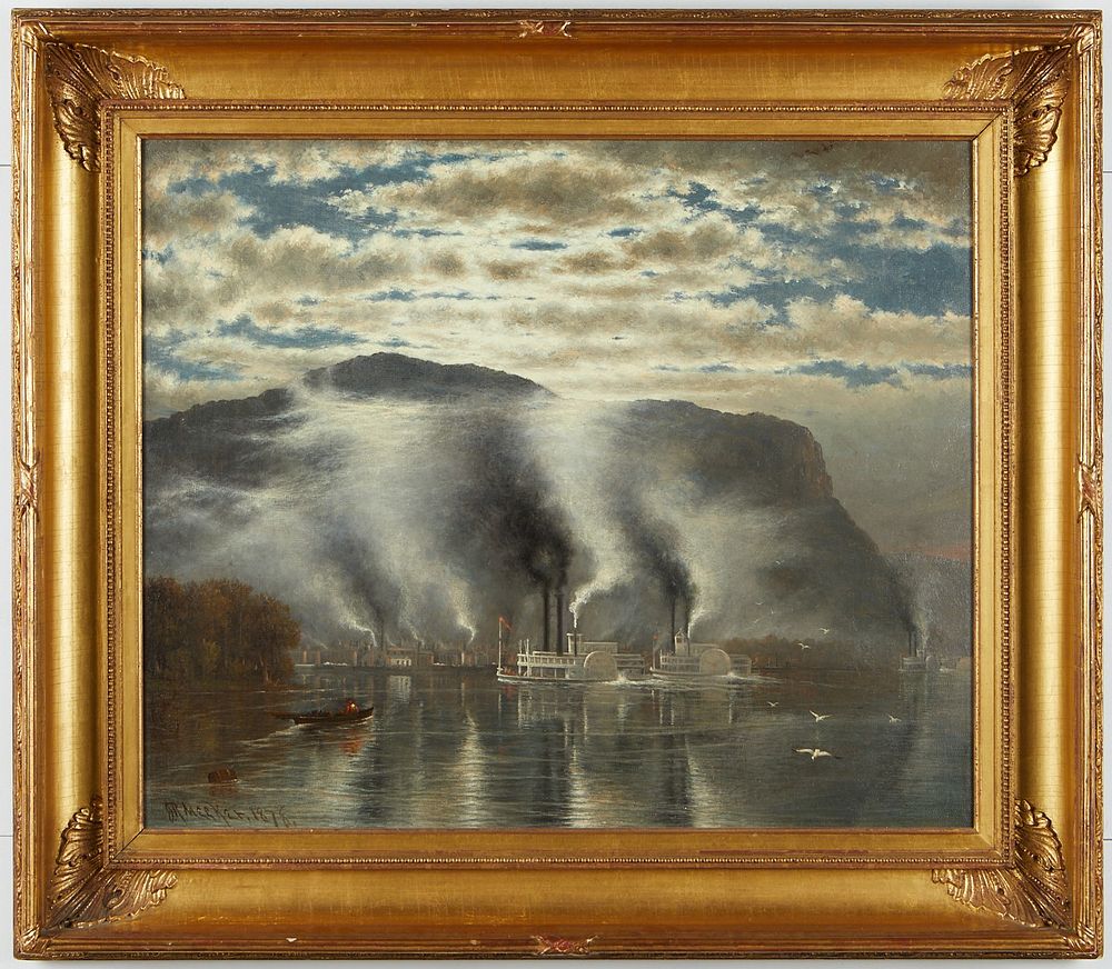 le_pho_banner 2 Joseph Meeker "Morning on the Upper Mississippi" Oil on Canvas