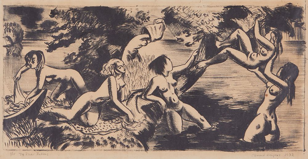 le_pho_banner 2 Clement Haupers "The River Bathers" Lithograph